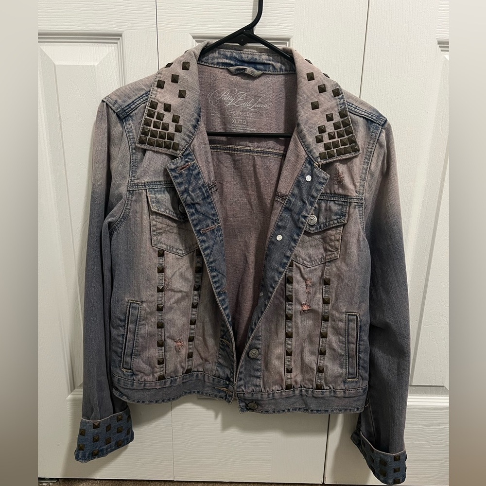 Aeropostale Pretty Little Liars studded denim jacket